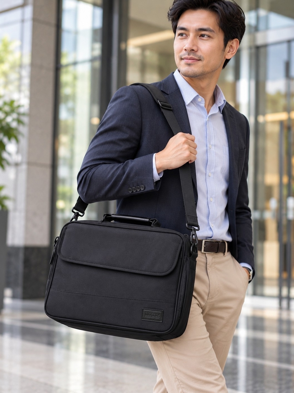 Targus Black Laptop Briefcase Messenger Bag Shoulder Strap Business Case